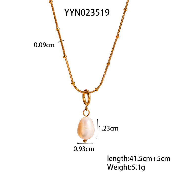 Wholesale Pearl pendant necklace, minimalist style, light luxury necklace, stainless steel collarbone chain accessory
