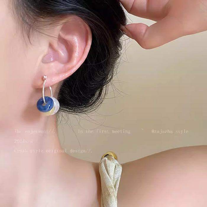 Wholesale Beaded earrings, niche personality, contrasting color earrings, versatile earrings