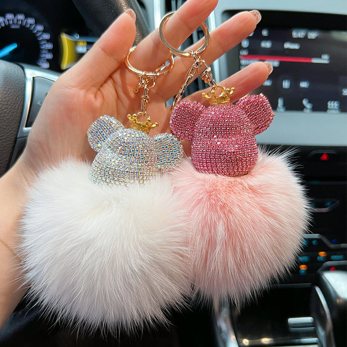 Wholesale Plush Rhinestone Keychain JDC-KC-WangY002