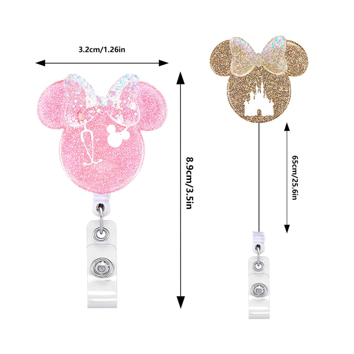 Wholesale Cartoon Acrylic Badge Scroll Retractable Keychain JDC-KC-QiDing017