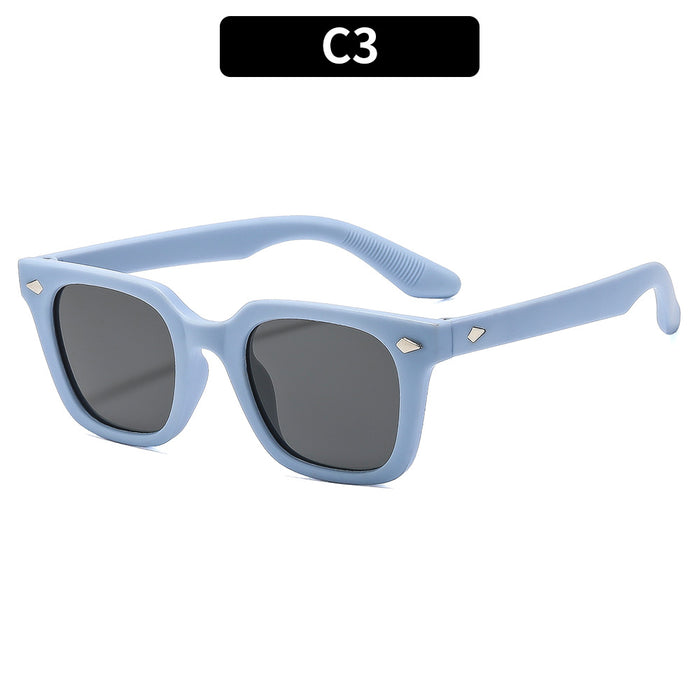 Wholesale Children' s Square Silicone Sunglasses UV400 Trendy Outdoor Fashion Accessory