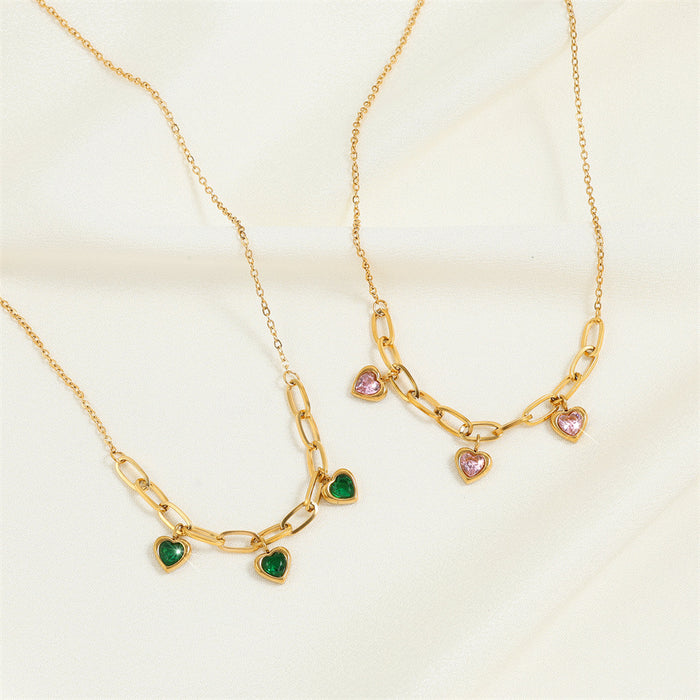 Wholesale Love zircon necklace, simple, fashionable, exquisite accessories, niche accessories