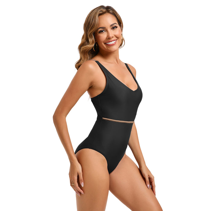 Wholesale Swimsuit racing professional swimsuit swimsuit sexy triangle sports color blocked one-piece swimsuit