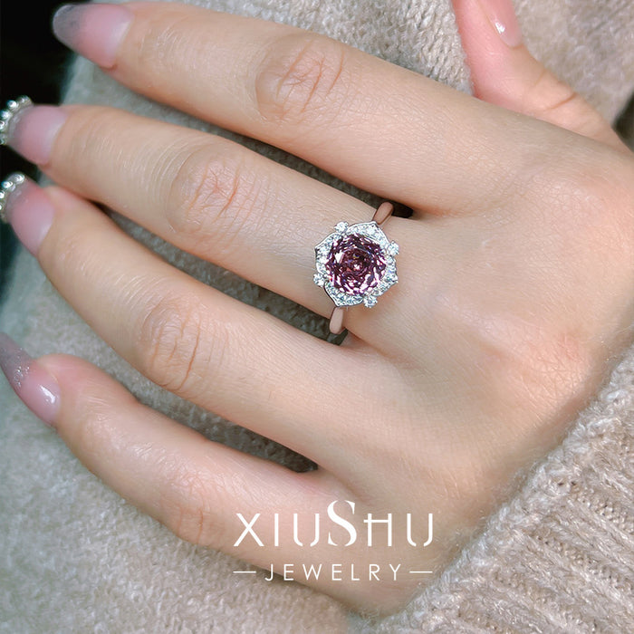 Wholesale Cutting ring, light luxury, versatile, inlaid with high carbon diamonds, elegant, high-end, niche design, simple ring