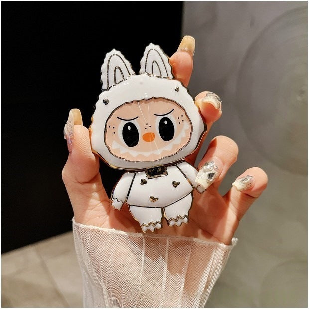 Wholesale Cute Cartoon Solid Color Electroplated Mirror Phone Stand