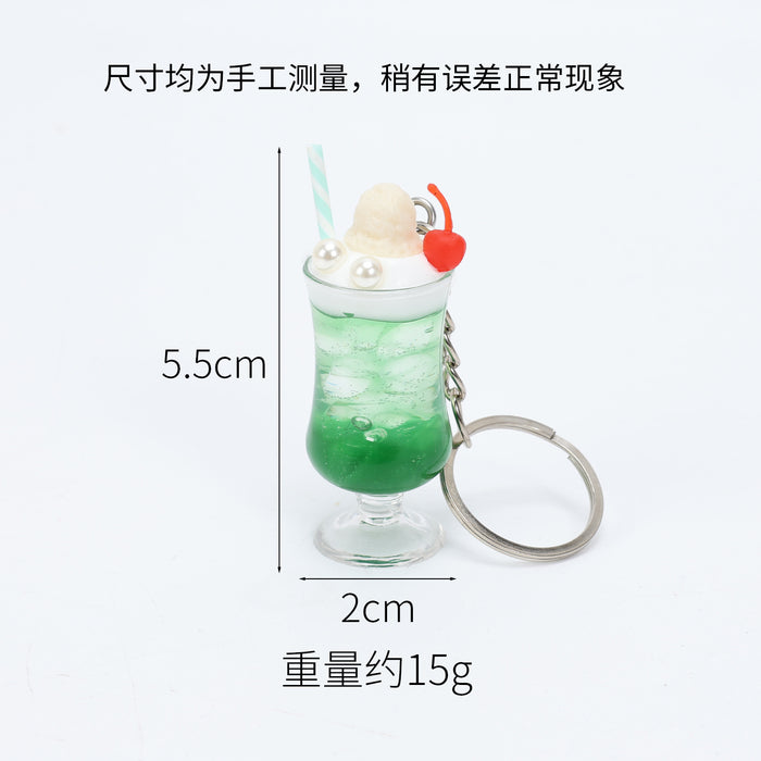 Wholesale Trendy Simulated Juice Cup Pendant Keychain Bag Charm MOQ≥2