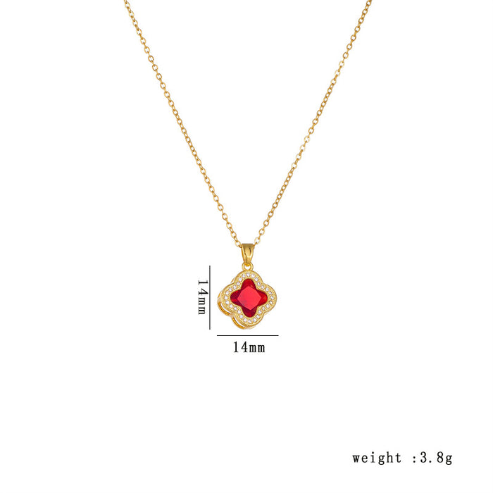 Wholesale Titanium steel clover necklace