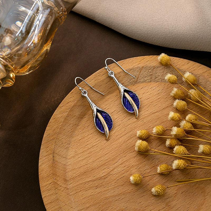 Wholesale Retro Feather Turquoise Earrings Dragonfly  Drop Round Earrings