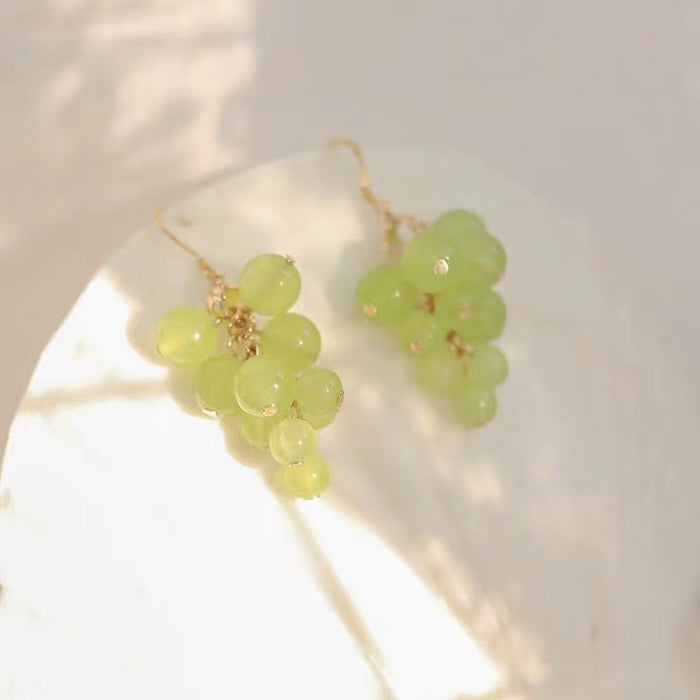 Wholesale Grape earrings, niche ear hooks, fruit earrings