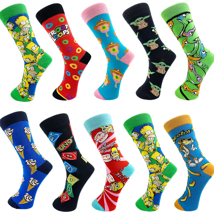 Wholesale Cartoon Letters Men's Mid-tube Socks JDC-SK-YiYan080