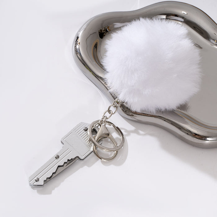 Wholesale Mini Multi-function Key Knife Fur Ball Two-piece Metal Keychain JDC-KC-ZY036