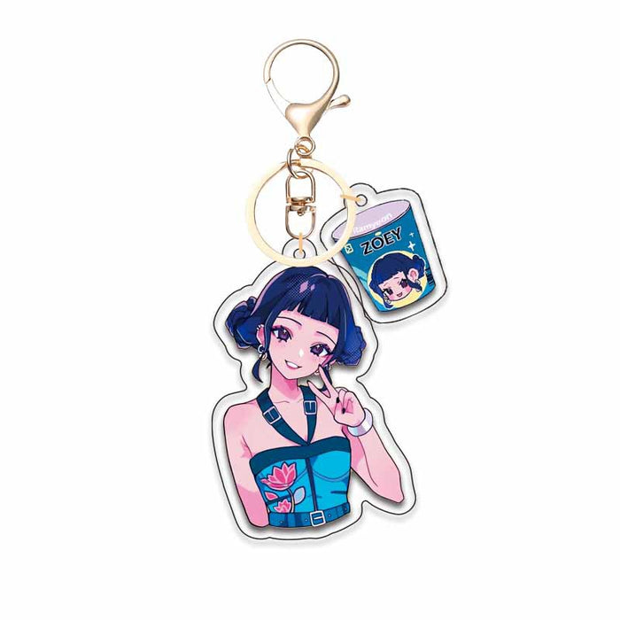 Wholesale KPOP Layered Acrylic Anime characters Keychain Spot Gold Buckle