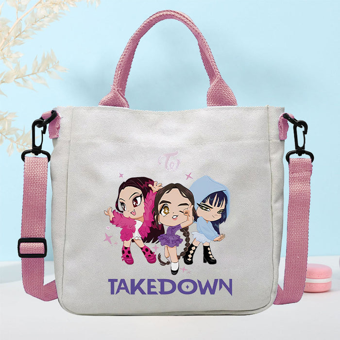 Wholesale KPOP Cartoon Canvas Shoulder Bag for Boys and Girls