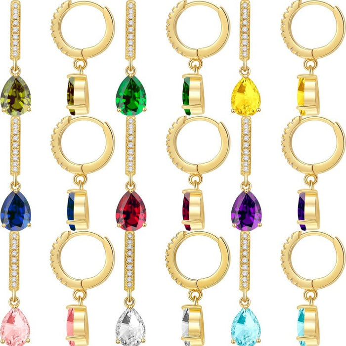 Wholesale Earrings with simple zircon water droplet earrings and micro inlaid zircon earrings