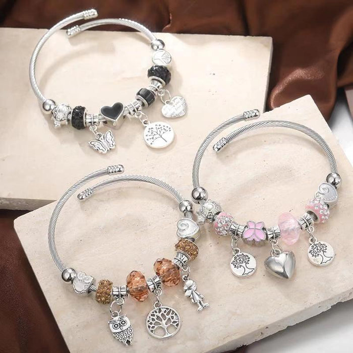 Wholesale Beaded Bracelet Stainless Steel Copper Alloy Rhinestone Fashion Jewelry