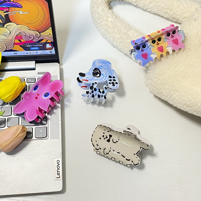 Wholesale Dalmatian Grab Clip cartoon Printed   Shark Clip