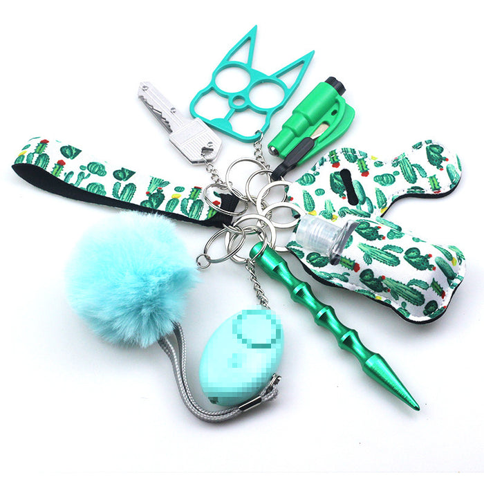 Wholesale Hand Sanitizer Bag Zinc Alloy Wrist Multi-function Keychain 10-piece Set JDC-KC-TouMS015