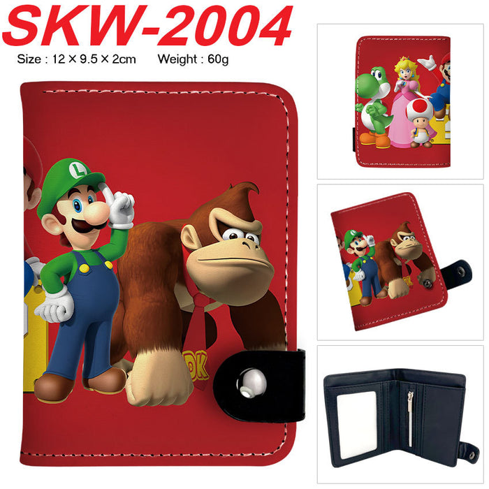 Wholesale Plumber Vertical Snap Wallet Anime Cartoon Two Layer Coin Purse PU Street Trend Accessory Casual Gift For Game Fans