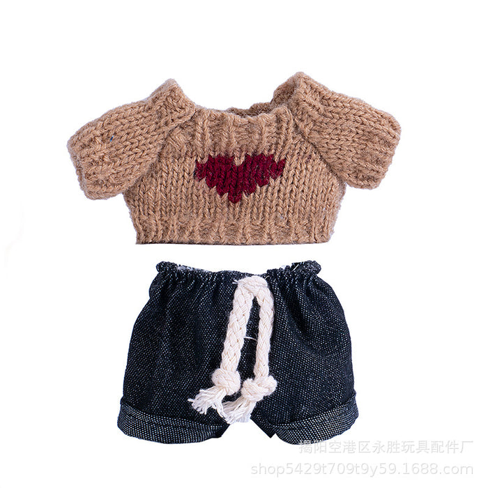 Wholesale Doll clothes Pendant Clothes Knitted Sweater with Jeans Replacement Shoe Keychain Vinyl Doll