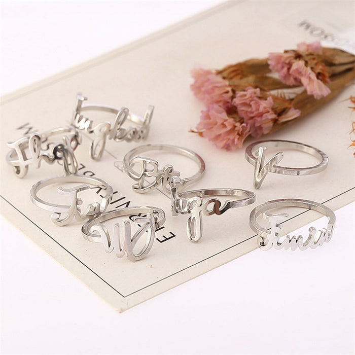 Wholesale Letter Alloy Ring JDC-RS-TDing001