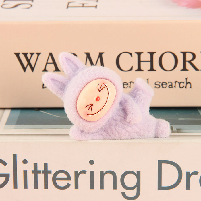 Wholesale flocked cute cartoon 3D doll keychain