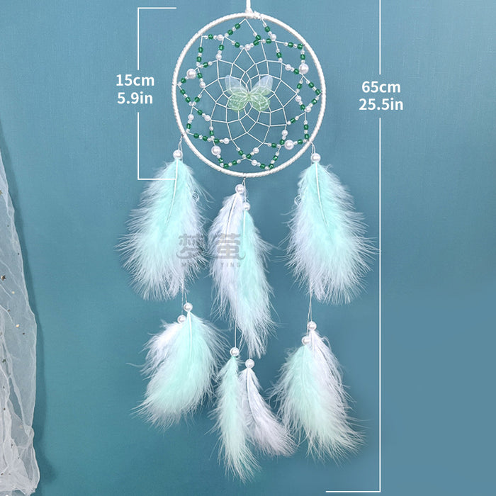 Wholesale Dreamcatcher Feather Pendant Butterfly Shop Dreamcatcher Simple Handmade Weaving Creativity