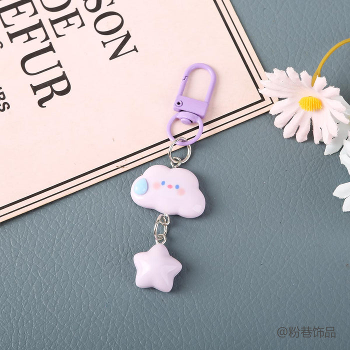 Wholesale Resin Cartoon Star And Cloud Speechless Keychain For Students And Couples