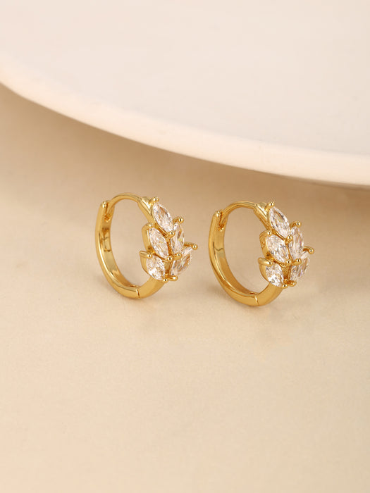 Wholesale Artificial Gemstone Leaf Temperament Earrings Gold-plated Wheat Ear Earrings JDC-ES-XP009