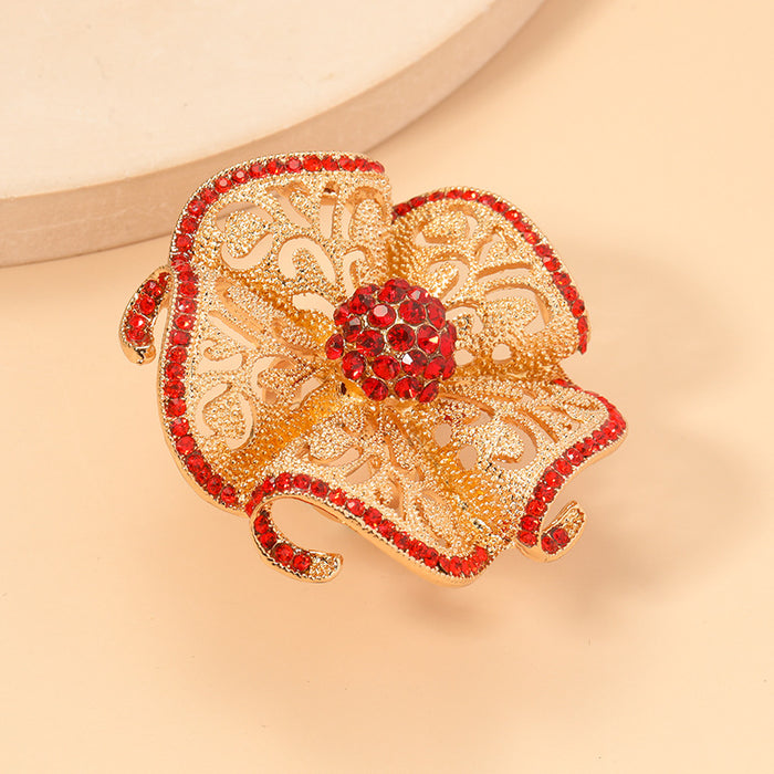 Wholesale Fashionable exaggerated opening noble temperament retro hollow diamond inlaid ring