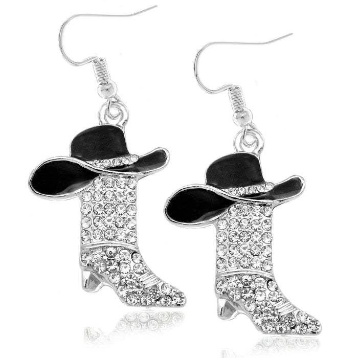 Wholesale personality niche western boots earrings women diamond pendant new earrings ladies ear jewelry