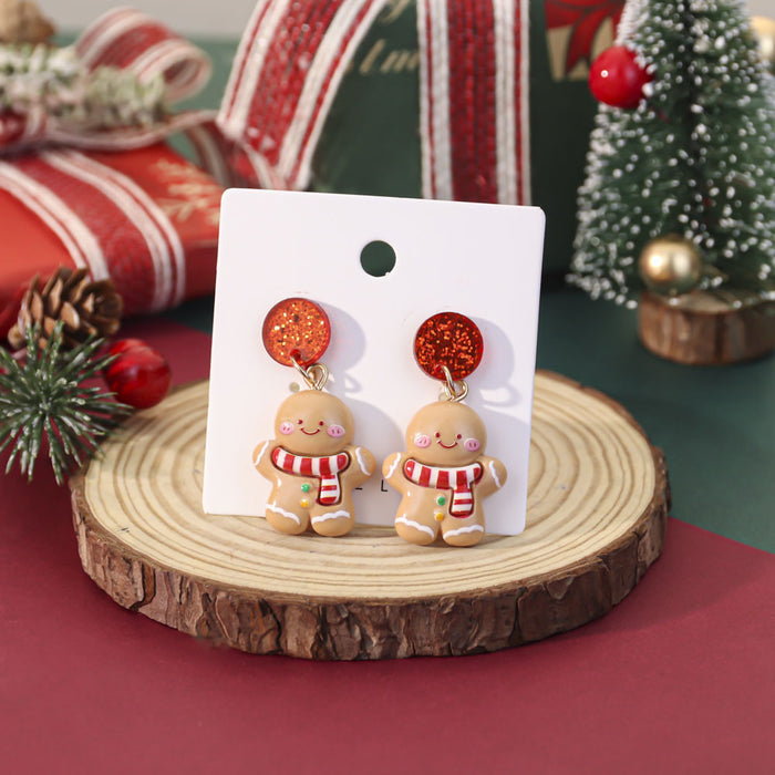 Wholesale Cute cartoon bubble shape Christmas earrings niche holiday party atmosphere earrings