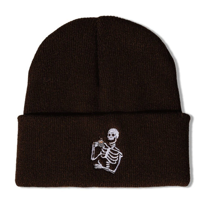 Wholesale Skull Series Embroidery Knitted Beanie JDC-FH-Shengn010