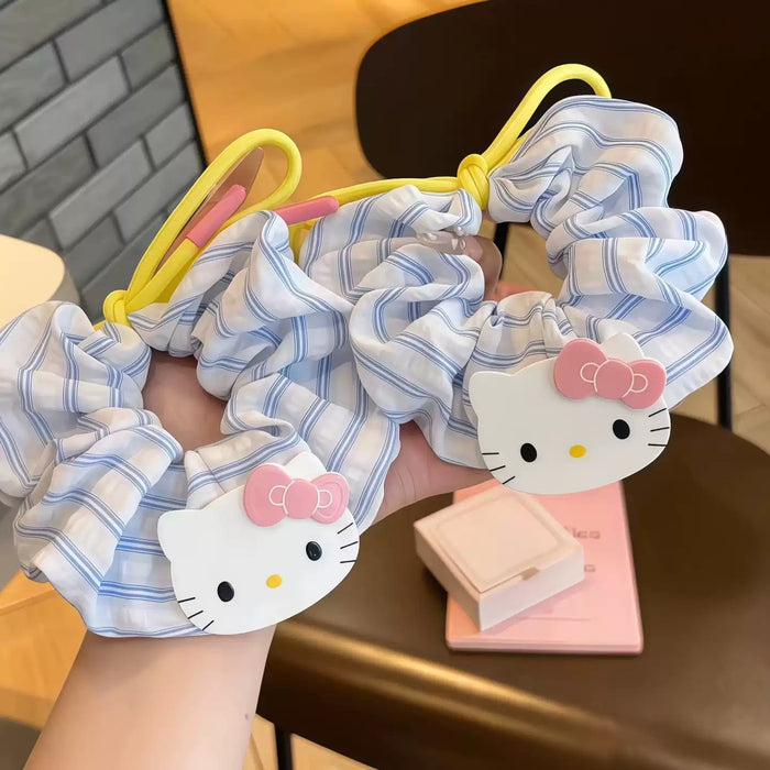 Wholesale Cute blue and white striped  hair scrunchies