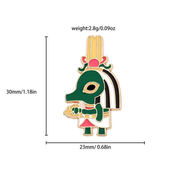 Wholesale Metal Electroplated Cartoon Egyptian Pharaoh Brooch Unisex Retro Pin Fashion Accessory For Bags Clothing Gifts