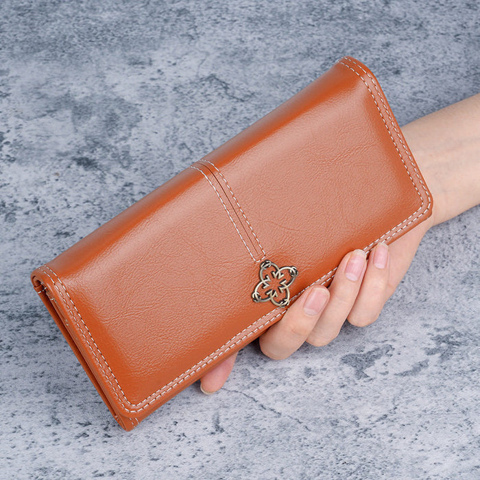 Wholesale Retro Women' s Long PU Wallet Zipper Clutch Fashion Accessory