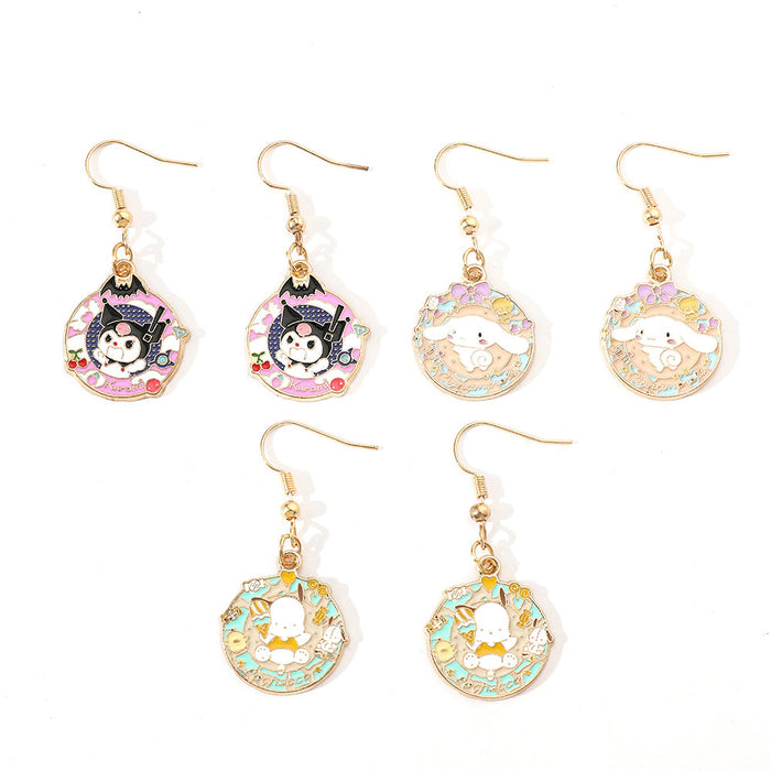 Wholesale Cartoon Cute Alloy Oil Drop Earrings JDC-ES-ShaoH009