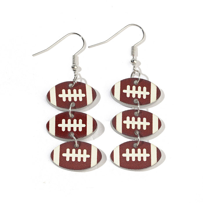 Wholesale Rugby Cap Acrylic Drop Earrings