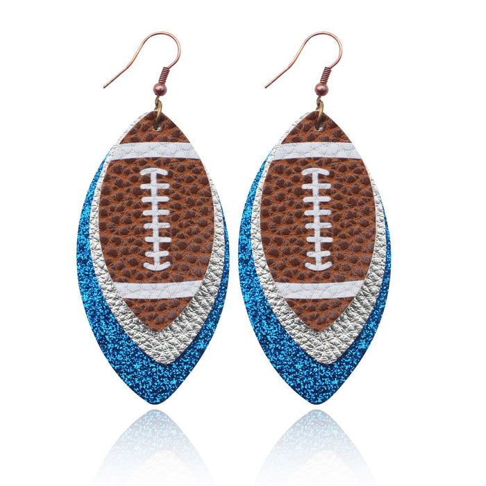 Wholesale Rugby Leopard Leaves Leather Earrings JDC-ES-YiTian013