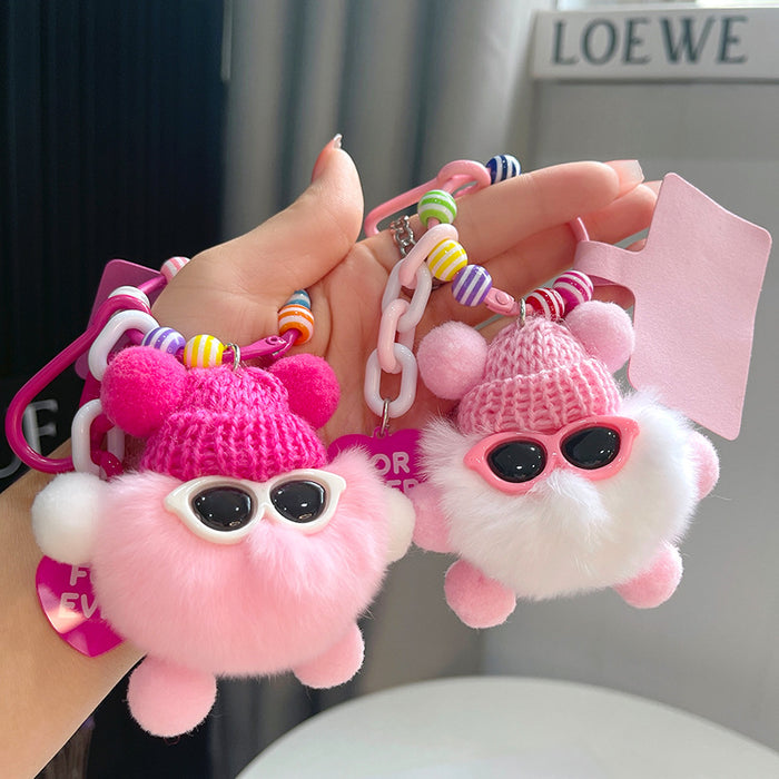 Wholesale Plush Strawberry Animal Car Keychain Bag Charm Trendy Decorative Accessory