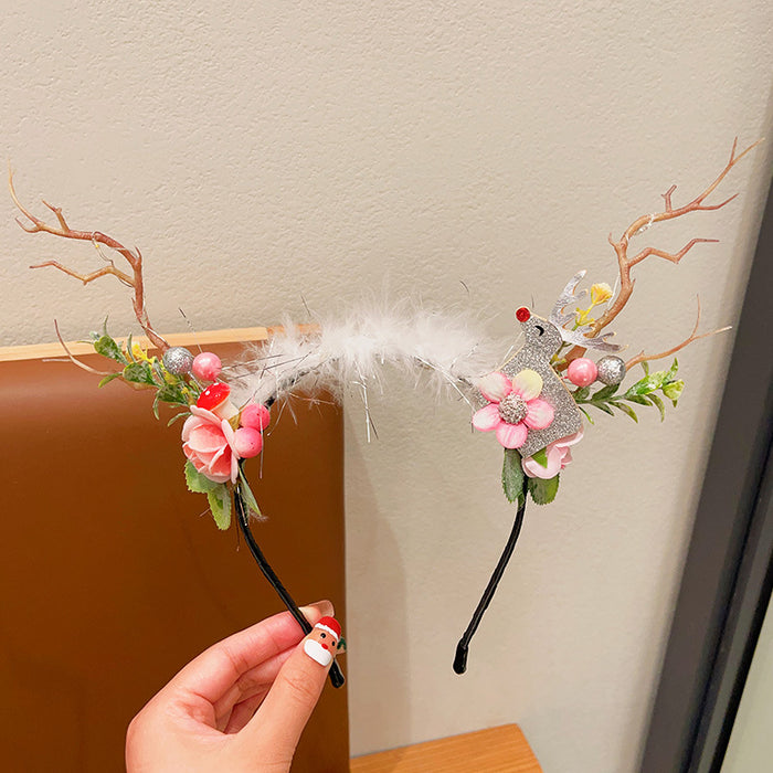 Wholesale Christmas Glow Headwear Fun Dress-up Headband Antler Hair Accessories