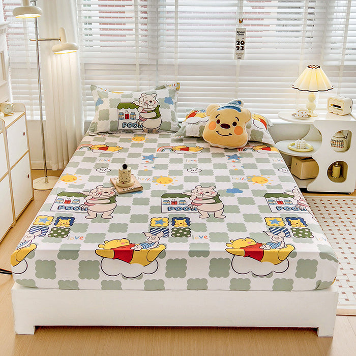 Wholesale A-level Cloud Washed Cotton Cute Cartoon Girl Heart Dormitory Bed Sheets JDC-SEE-AiErMei006