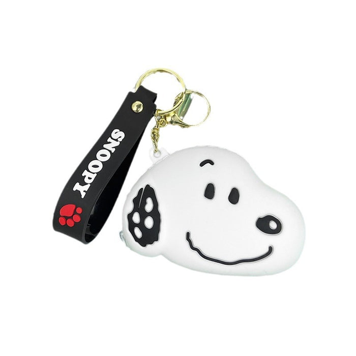 Wholesale 5pcs Cartoon Coin Purse Keychain White Dog Key Bag Pendant Men's and Women's Accessories