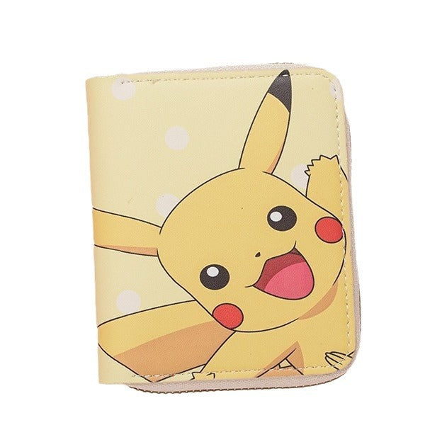 Wholesale New Fashion Cute Pikachu Printed Coin Purse Cartoon Girl Student Short Zipper Money Bag JDC-WT-QT005