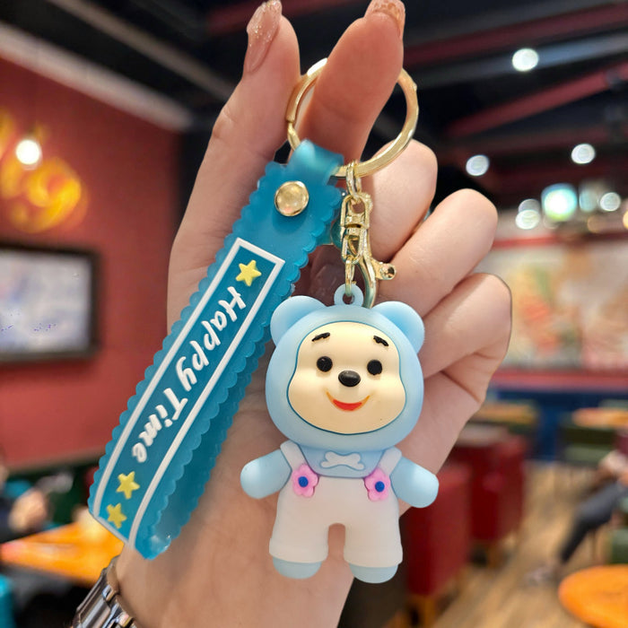 Wholesale Chic Cute Bear Keychain Charm PVC Cartoon Bear Bag Accessory Trendy Gift