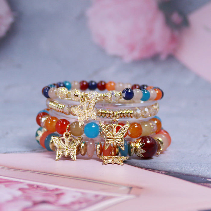 Wholesale Bohemian Butterfly Crystal Multilayer Bracelet JDC-BT-NHong013