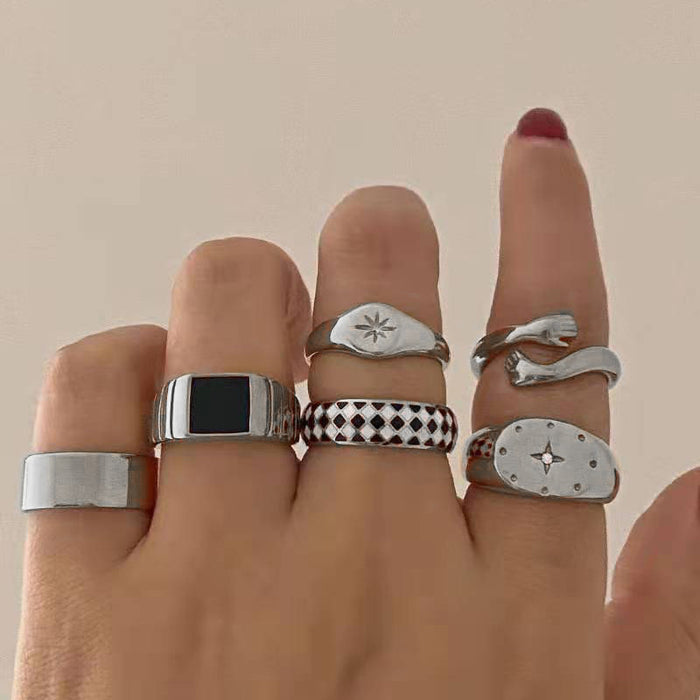 Wholesale Jewelry gold-plated alloy ring set, niche design, stacked ring, ring