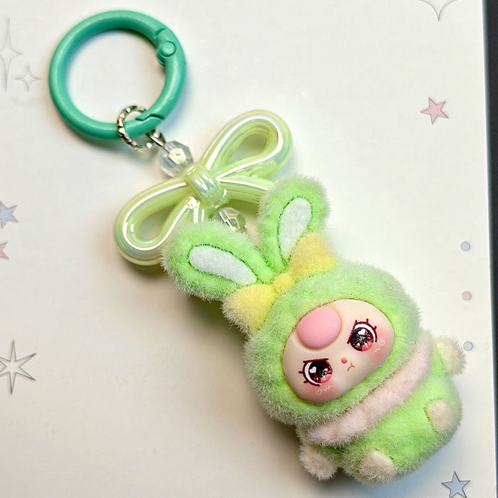Wholesale Cute flocked doll accessories  cartoon-style keychains
