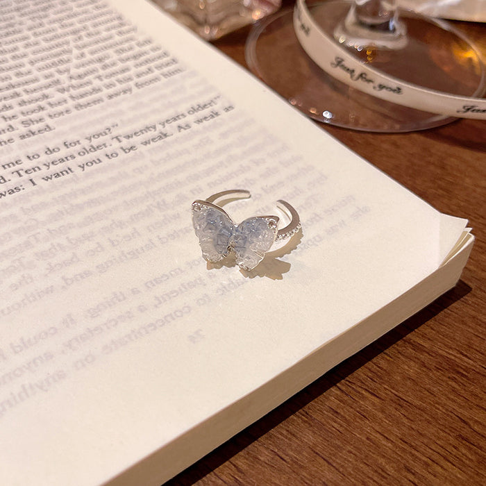 Wholesale Butterfly ring inlaid with zircon
