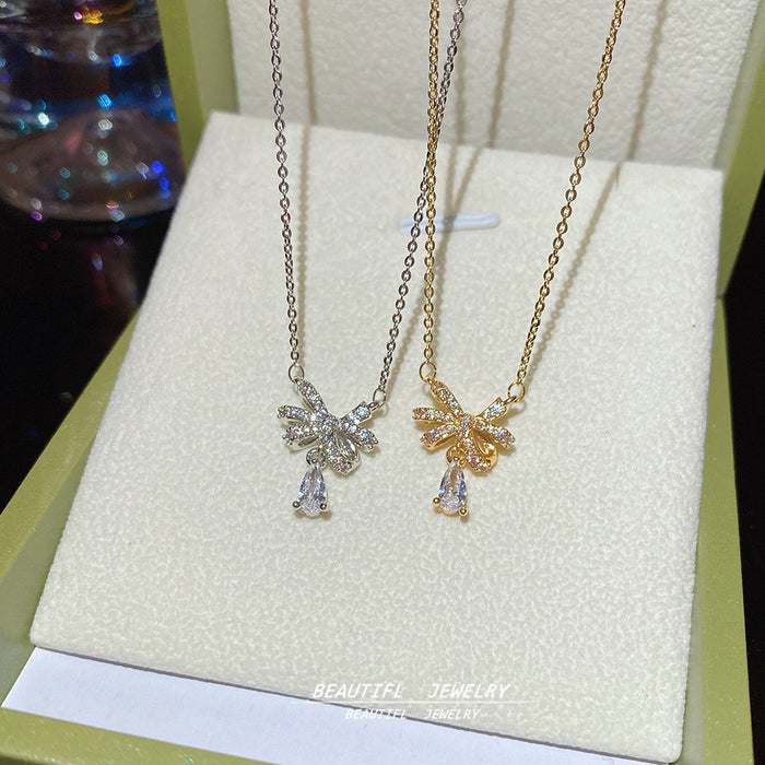 Wholesale Full Diamond Bow Necklace for Women choker necklace