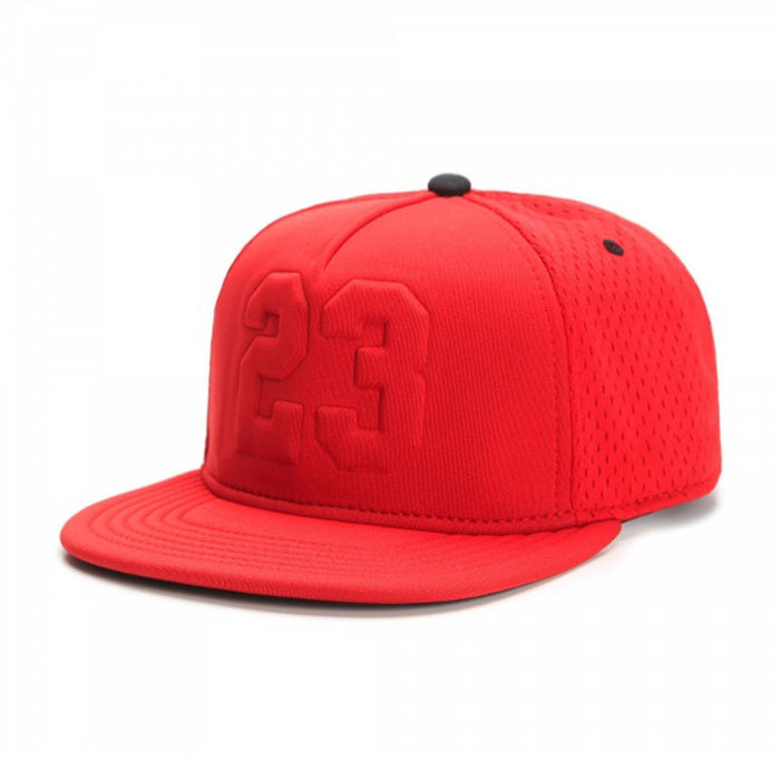 Wholesale Red mesh quick drying breathable flat edge hat for adult hiking, breathable baseball